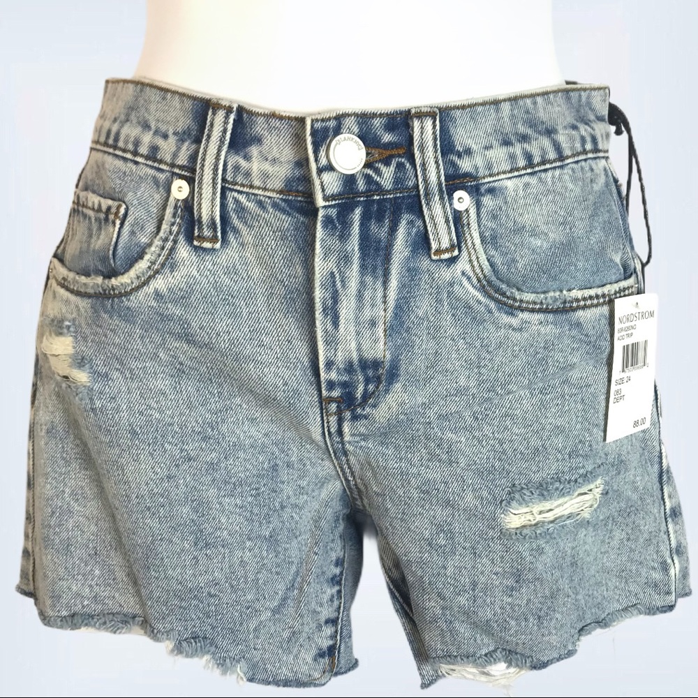 NWT Blank NYC Acid Trip Distressed Mom Jean Shorts - Picture 2 of 6
